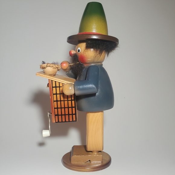 Vintage German Birdwatcher Wooden Smoker / Incense Burner Musical - Picture 9 of 12